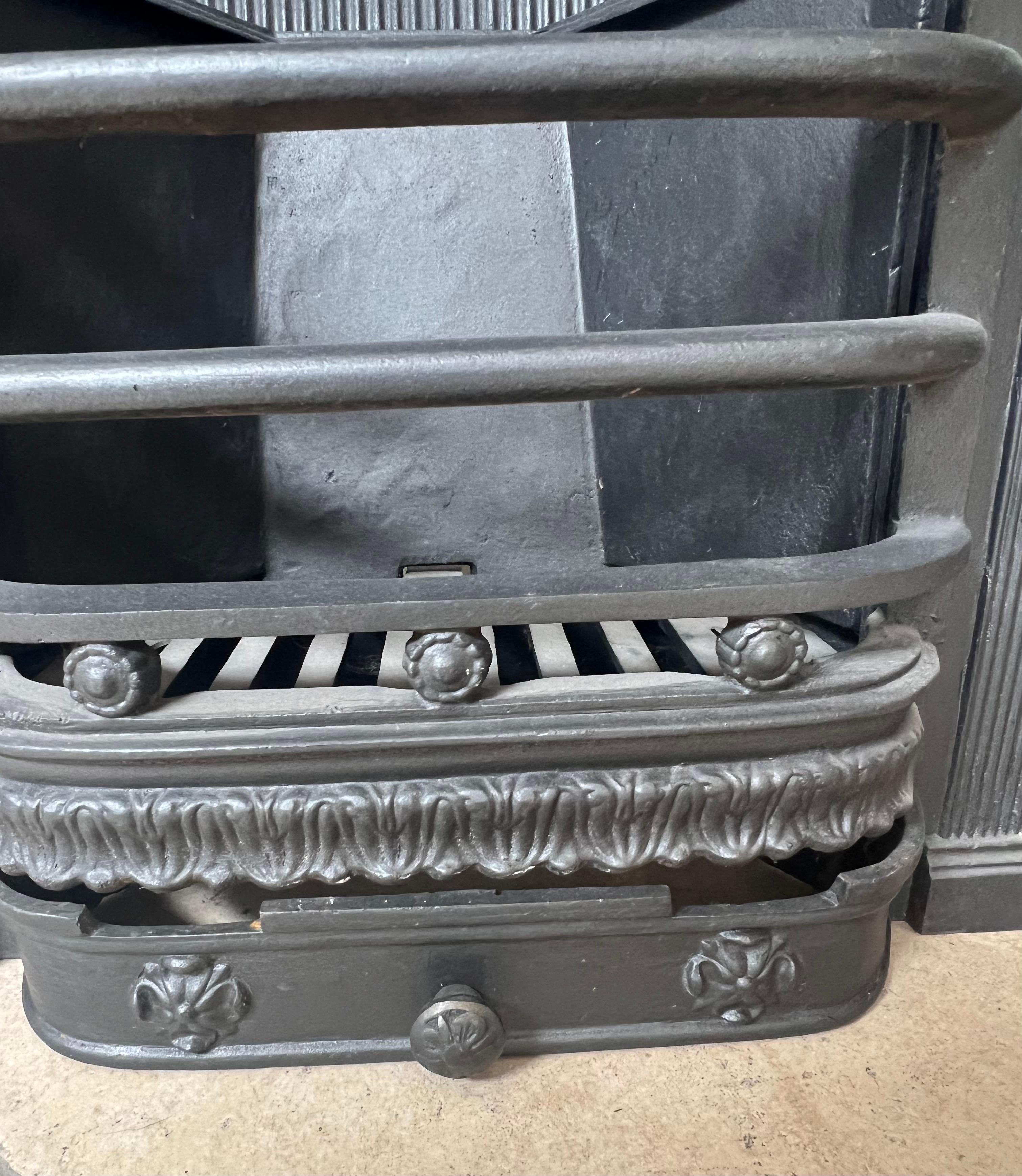 Georgian Style Hob Grate Blackened Cast-Iron Fireplace Insert 1