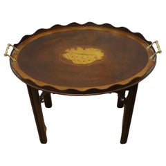 Georgian Style Inlaid Butlers Tray on Stand   