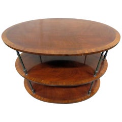 English Regency Style Satinwood and Mahogany Brass Inlaid Dessert Side Table