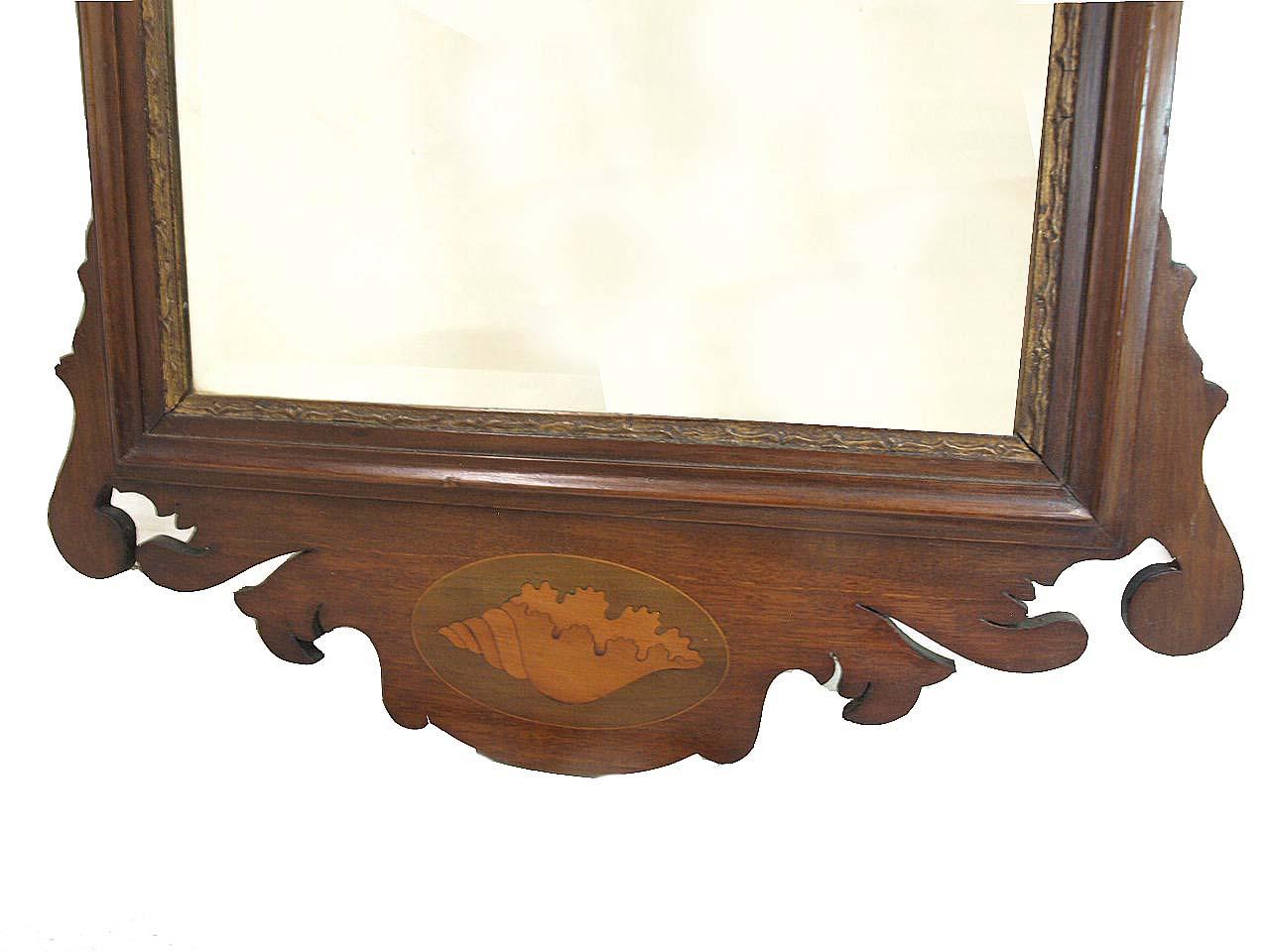 Late 19th Century Georgian Style Inlaid Mirror For Sale