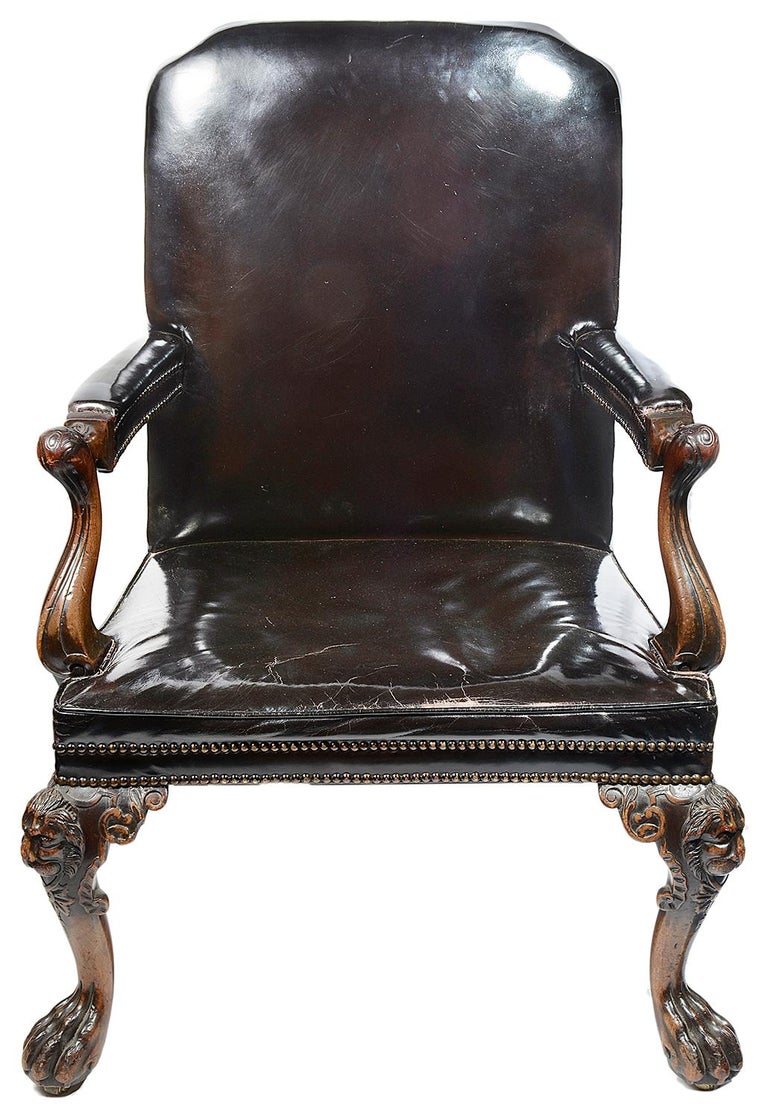Style Irish Influenced Desk Chair, 19th Century For Sale at