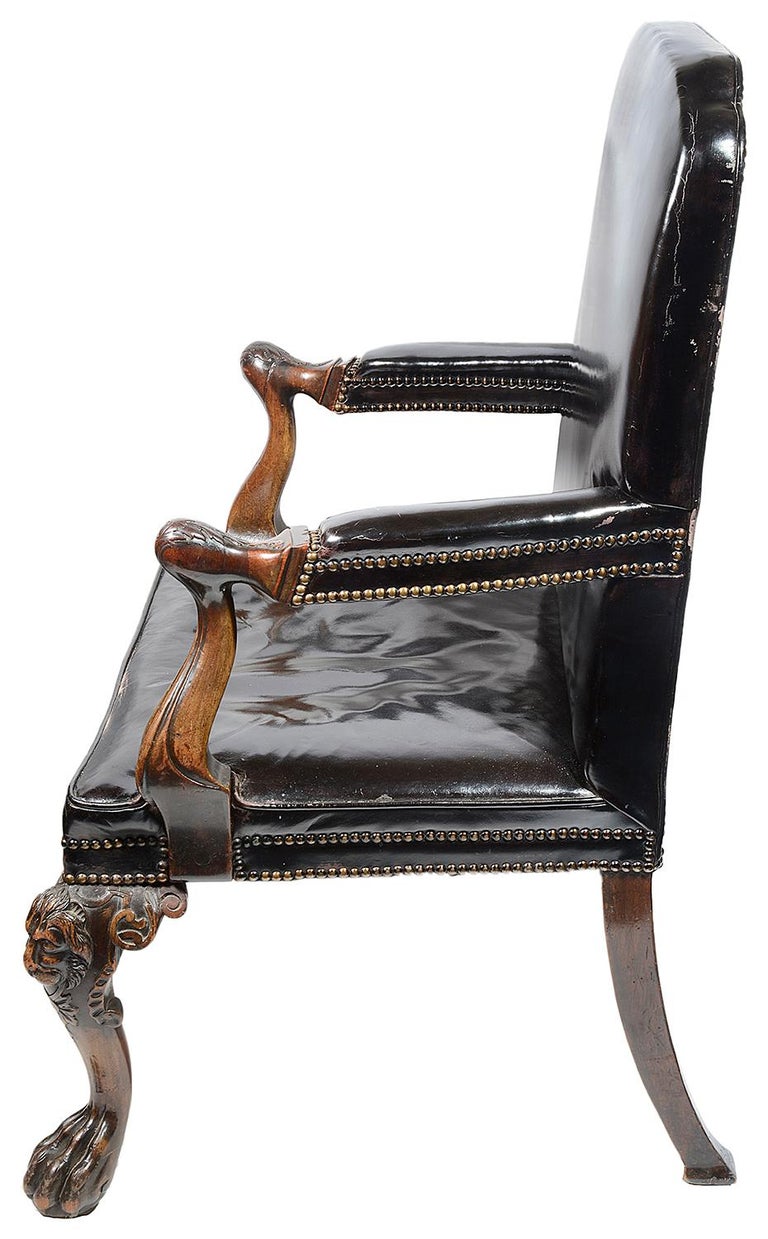 Style Irish Influenced Desk Chair, 19th Century For Sale at