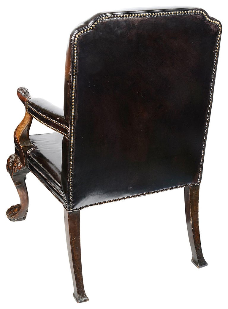 Style Irish Influenced Desk Chair, 19th Century For Sale at