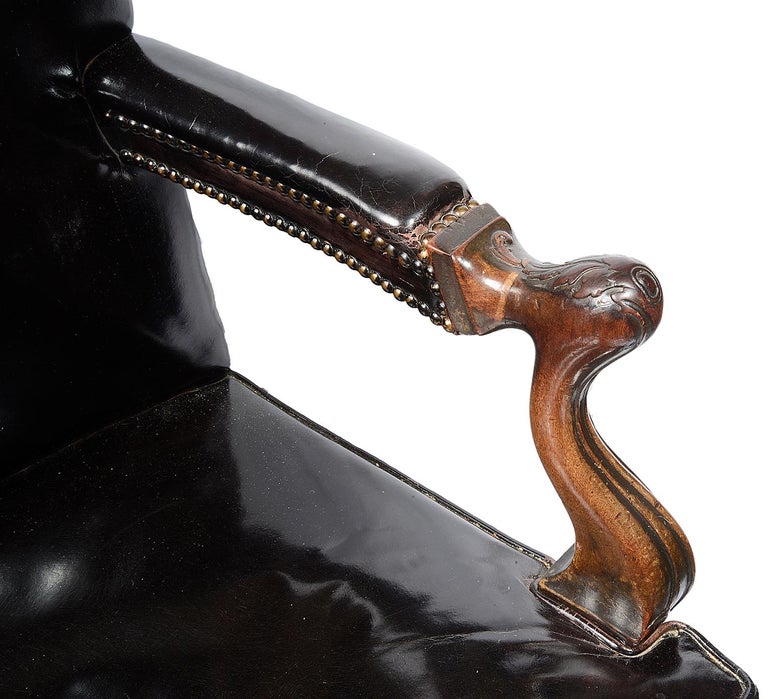 Style Irish Influenced Desk Chair, 19th Century For Sale at 1stdibs