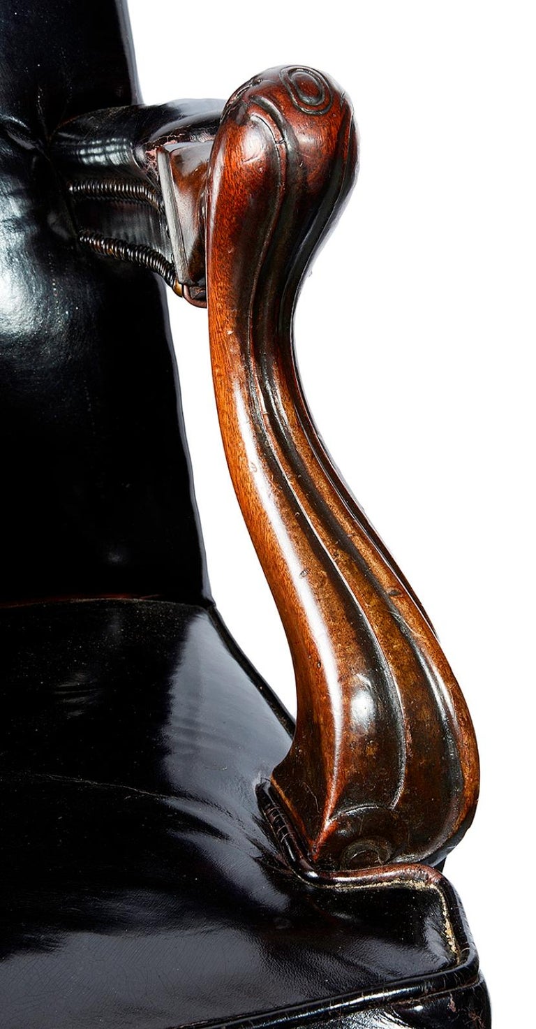 Style Irish Influenced Desk Chair, 19th Century For Sale at