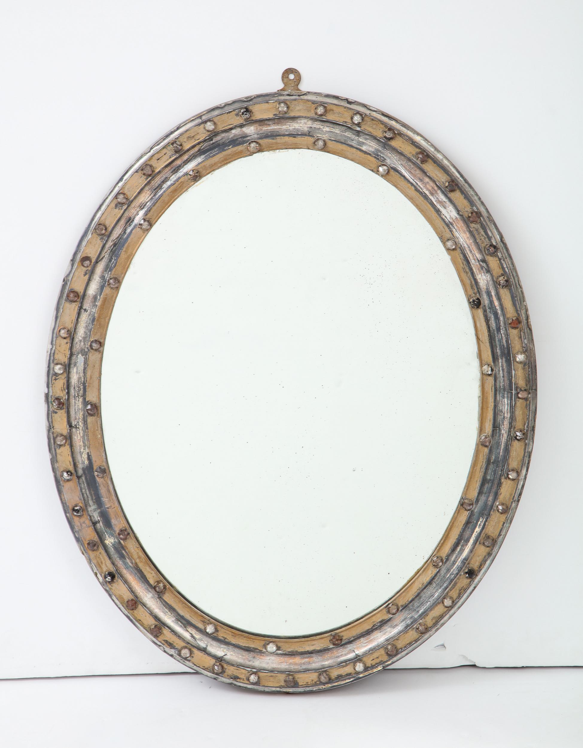 Early 19th Century Georgian Style Oval Mirror In Good Condition In South Salem, NY