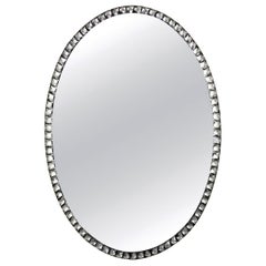 Georgian Style Irish Mirror with Rock Crystal Faceted Border