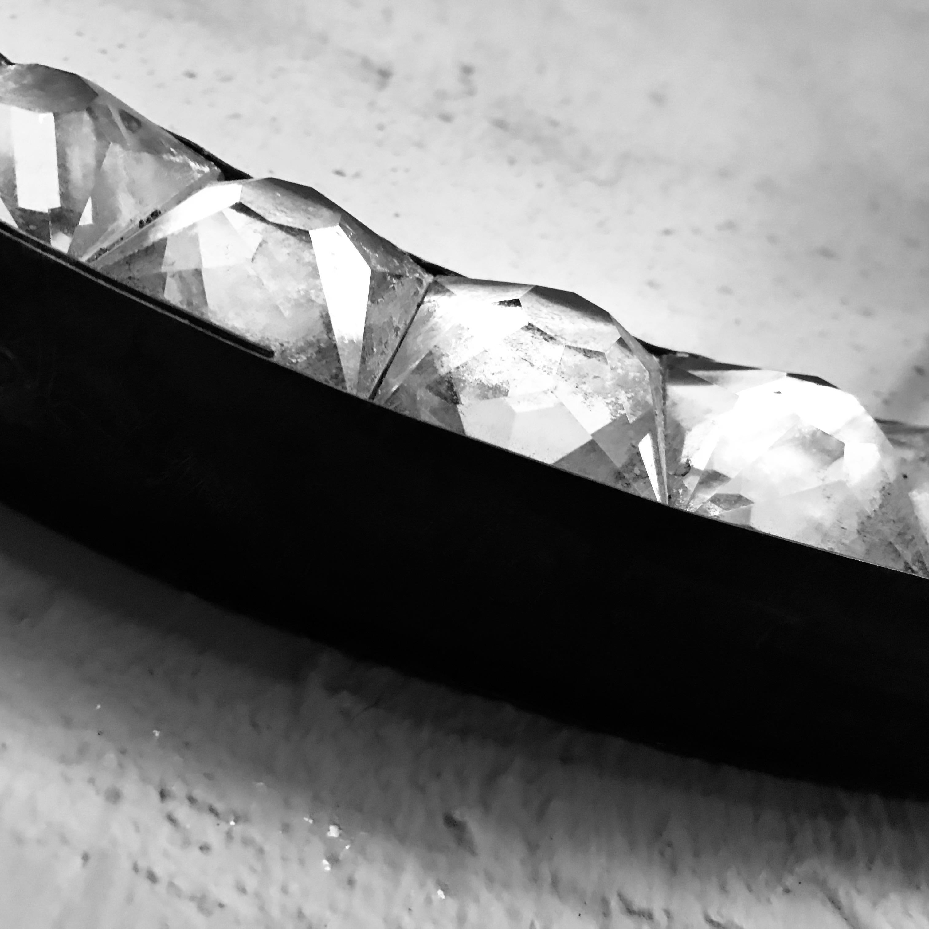 Late 20th Century Georgian Style Irish Mirror With Rock Crystal Studded Border