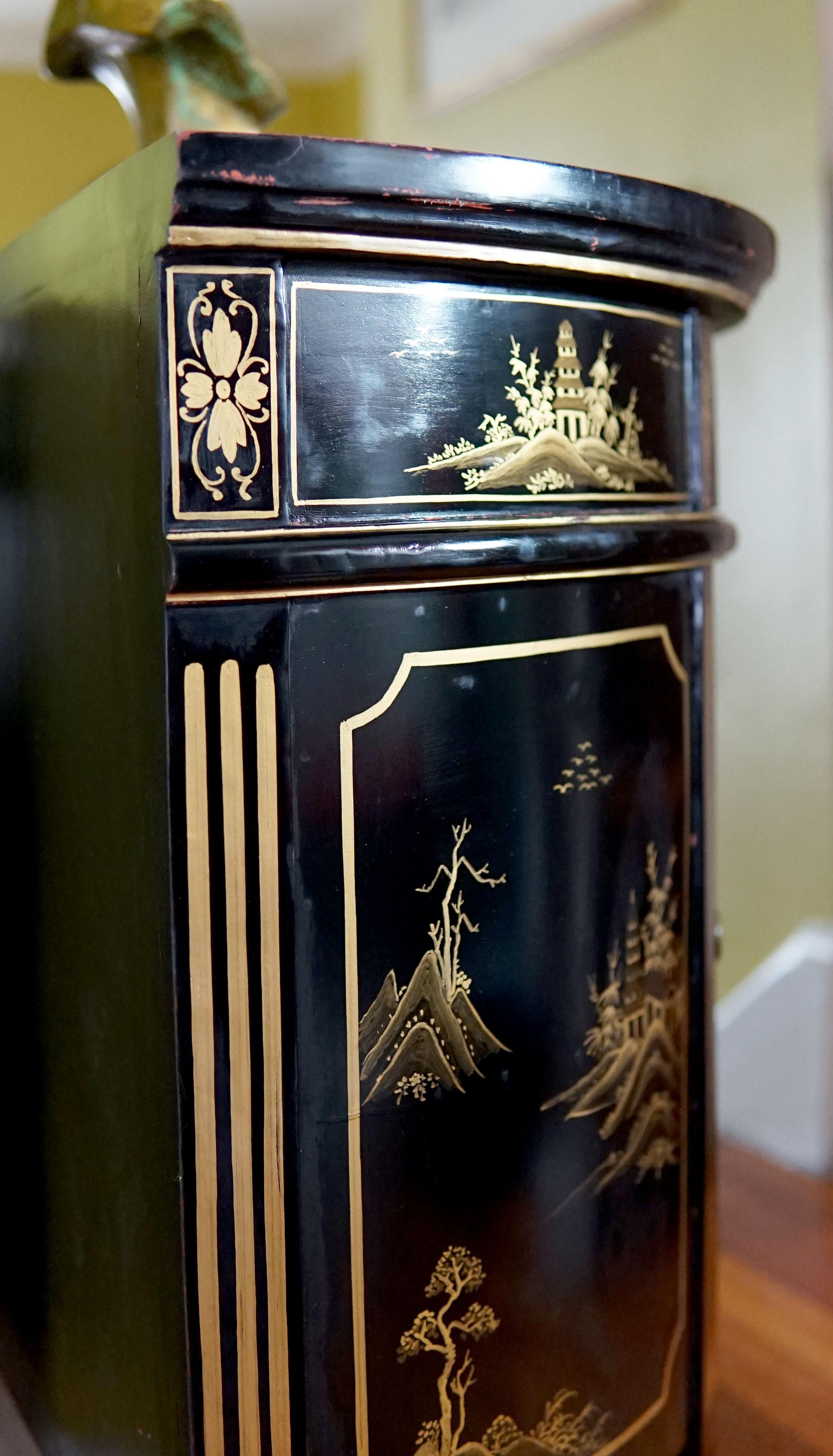 vintage demilune cabinet