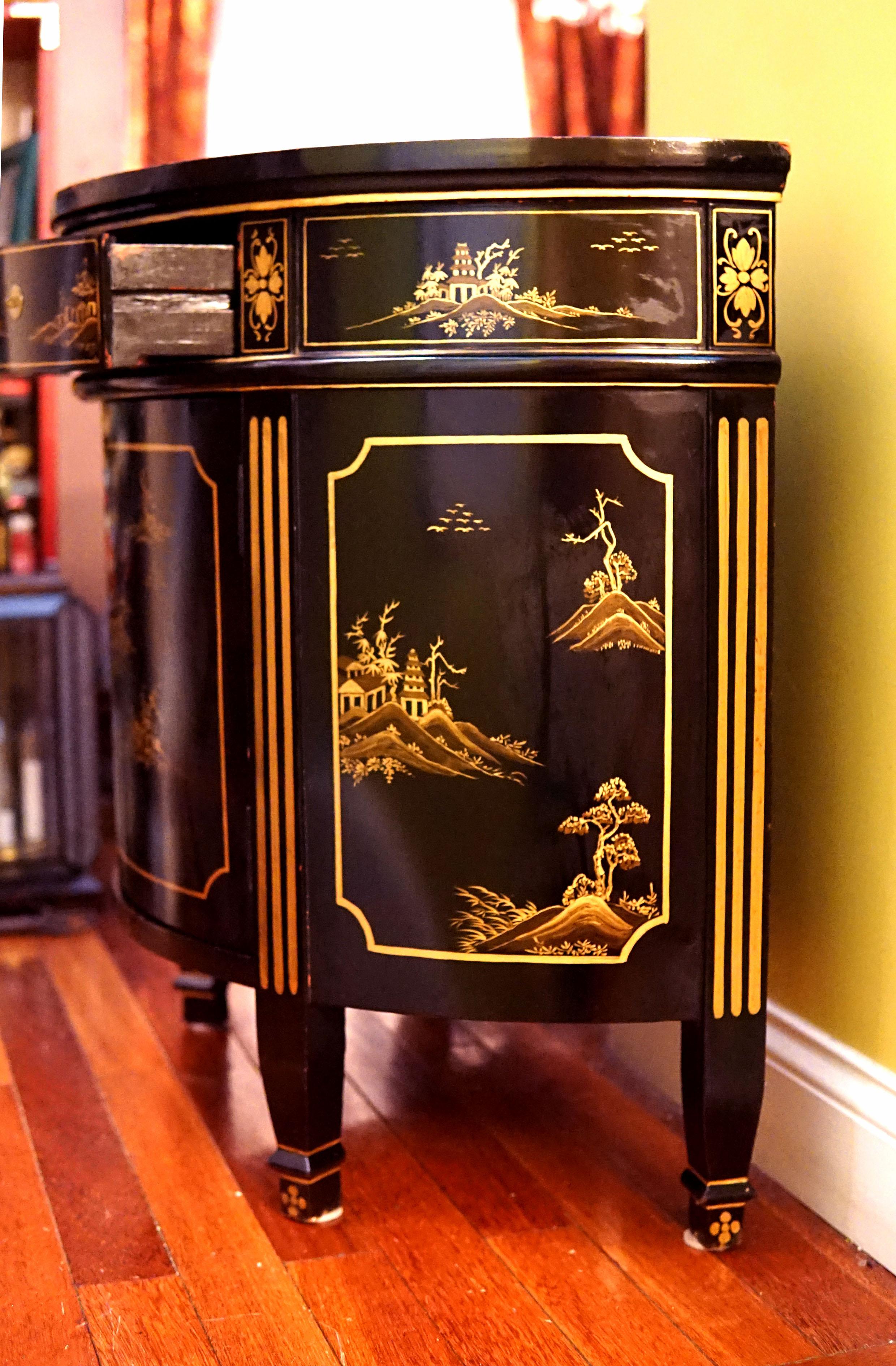 black demilune cabinet