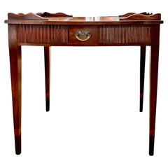 Georgian-style Kittinger Tea Table with Scalloped Gallery and Two Pullout Trays