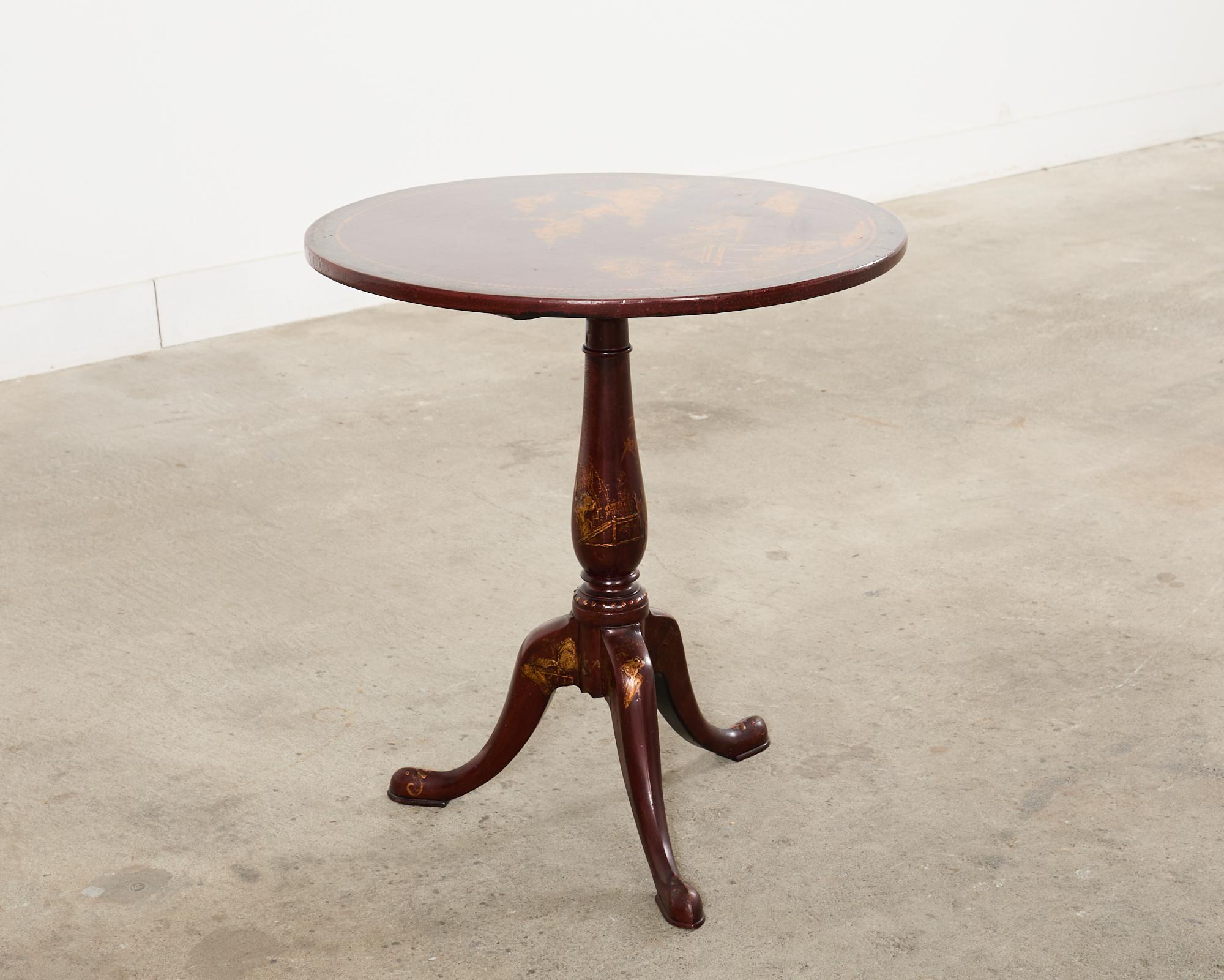 Georgianischer Stil Lackierter Japonisme Tilt Top Center Tisch im Angebot 14
