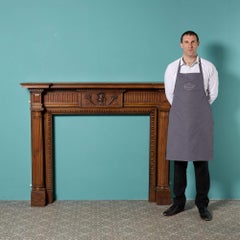 Georgian Style Late 19th Century Carved Oak Fire Mantel