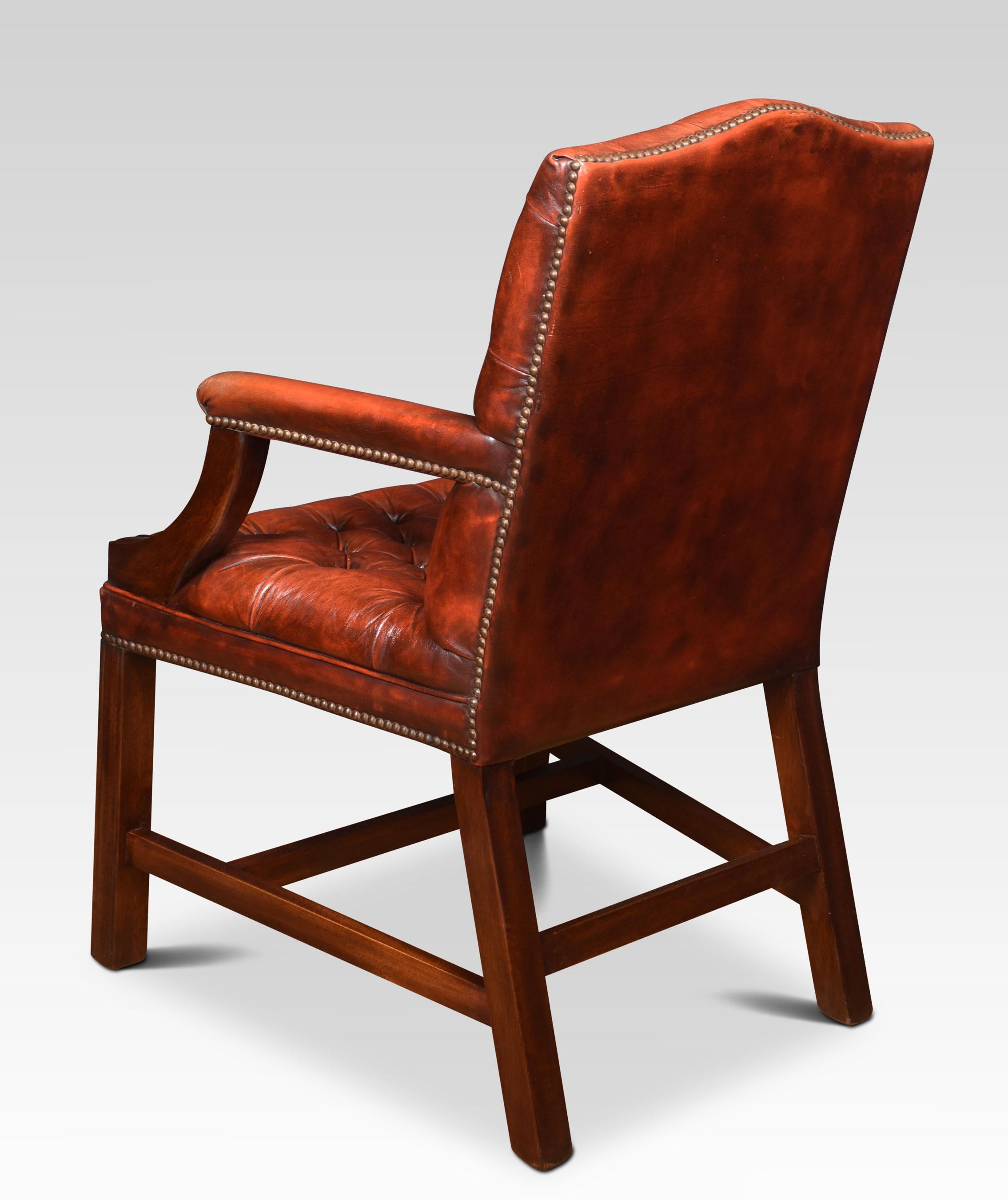 Georgian Style Leather Gainsborough Library Chairs 3