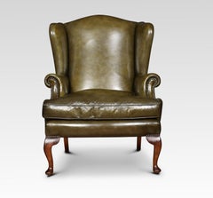 Georgian Style Leather Wingback Armchair