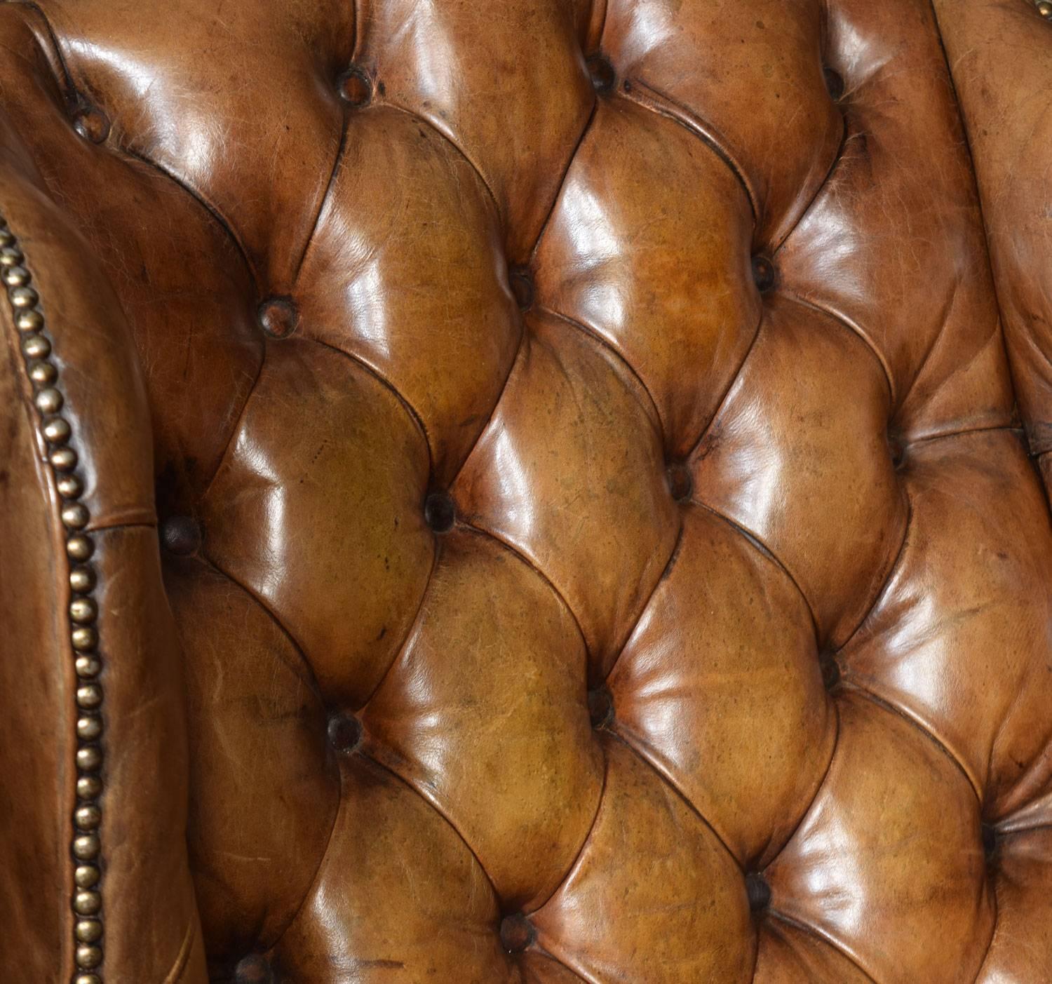 Georgian Style Leather Wingback Armchair 1