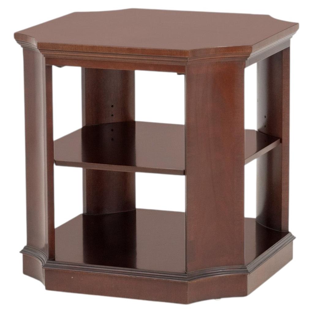 Georgian Style Mahogany Two-Tier Side Table with Pull-Out Writing Surface For Sale