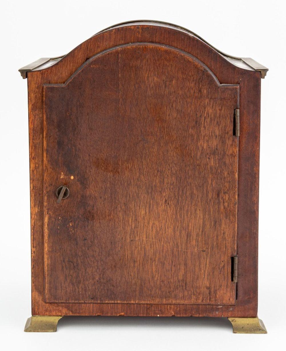 20th Century Georgian Style Mahogany and Brass Mantel Clock For Sale