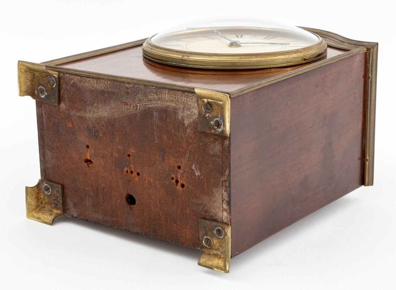 Georgian Style Mahogany and Brass Mantel Clock For Sale 1