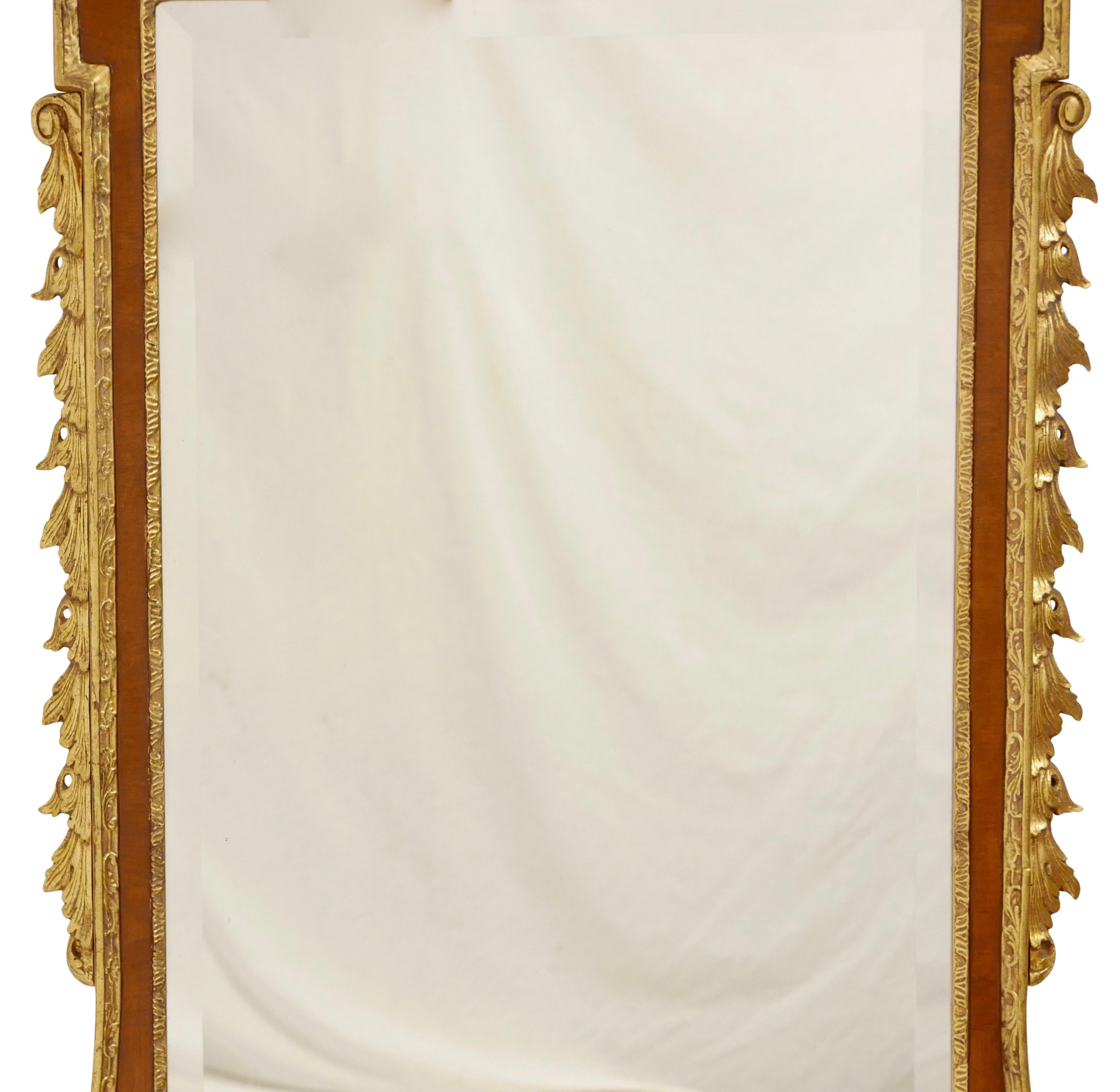Georgian Style Mahogany and Giltwood Mirror For Sale 1