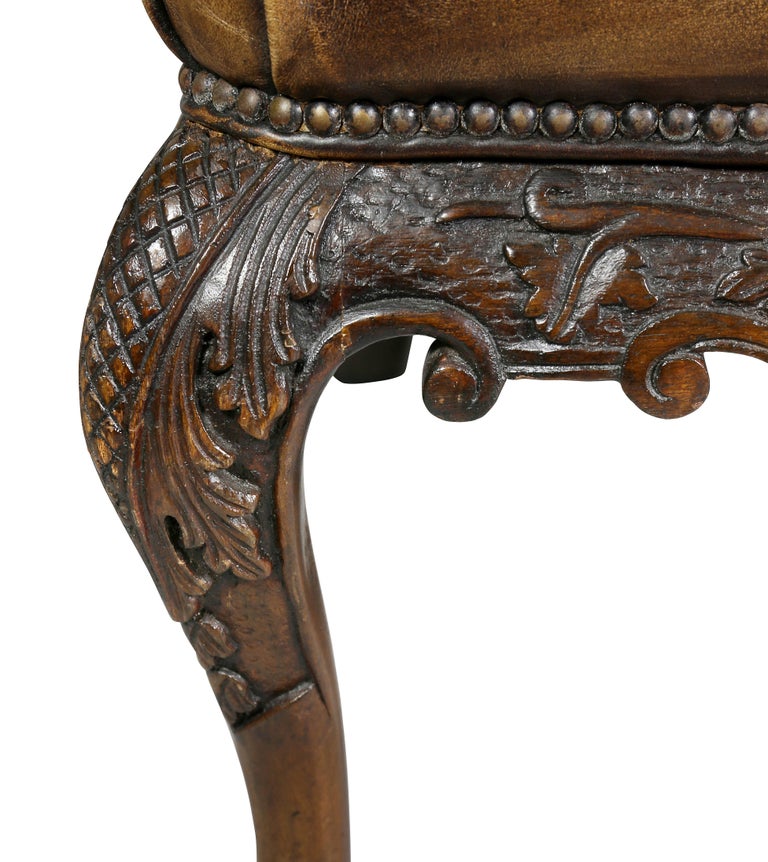 Style Mahogany and Tufted Leather Bench/ Coffee Table For Sale