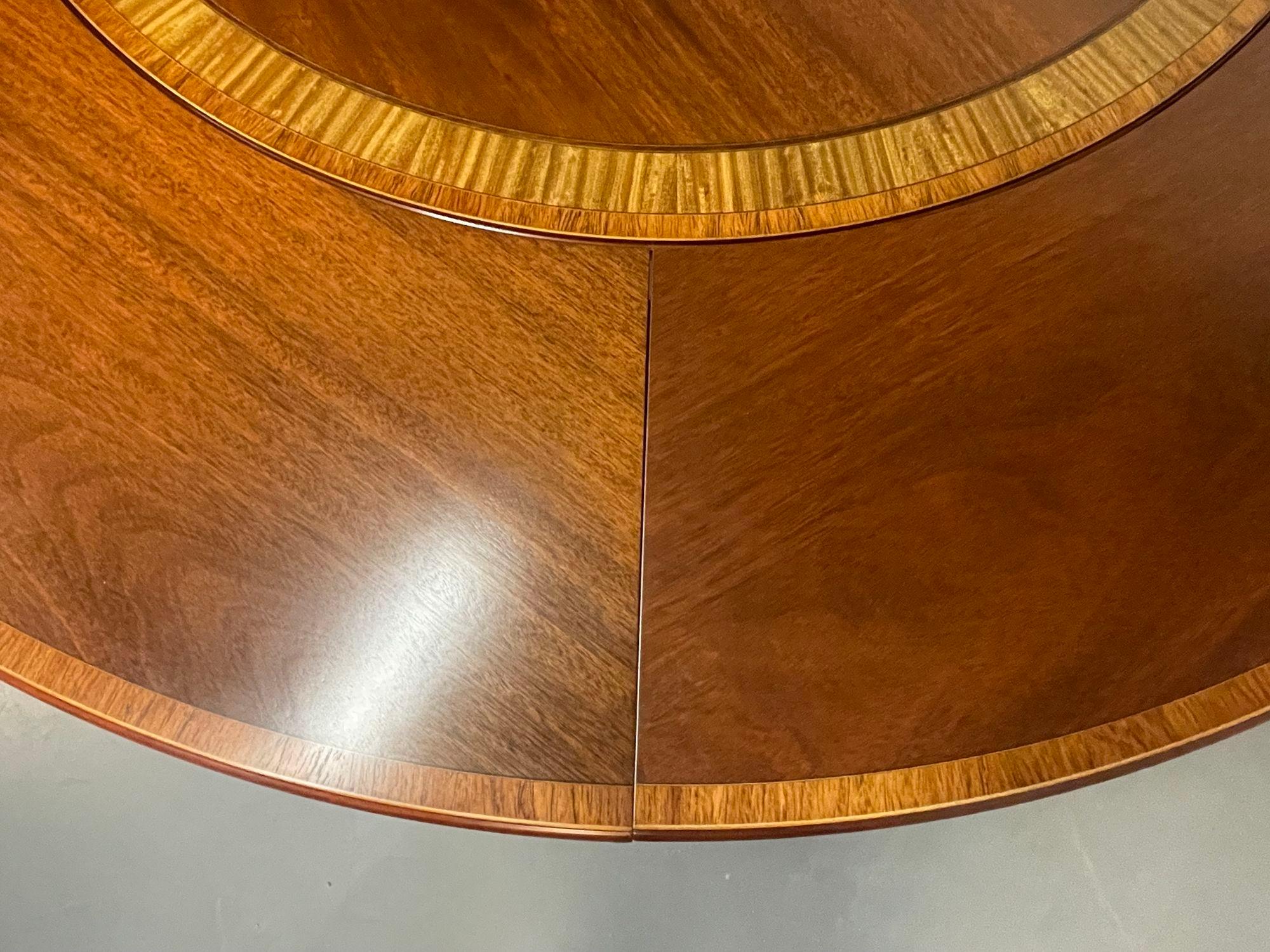Georgian Style Mahogany Banded Center or Dining Table by William Tillman 9