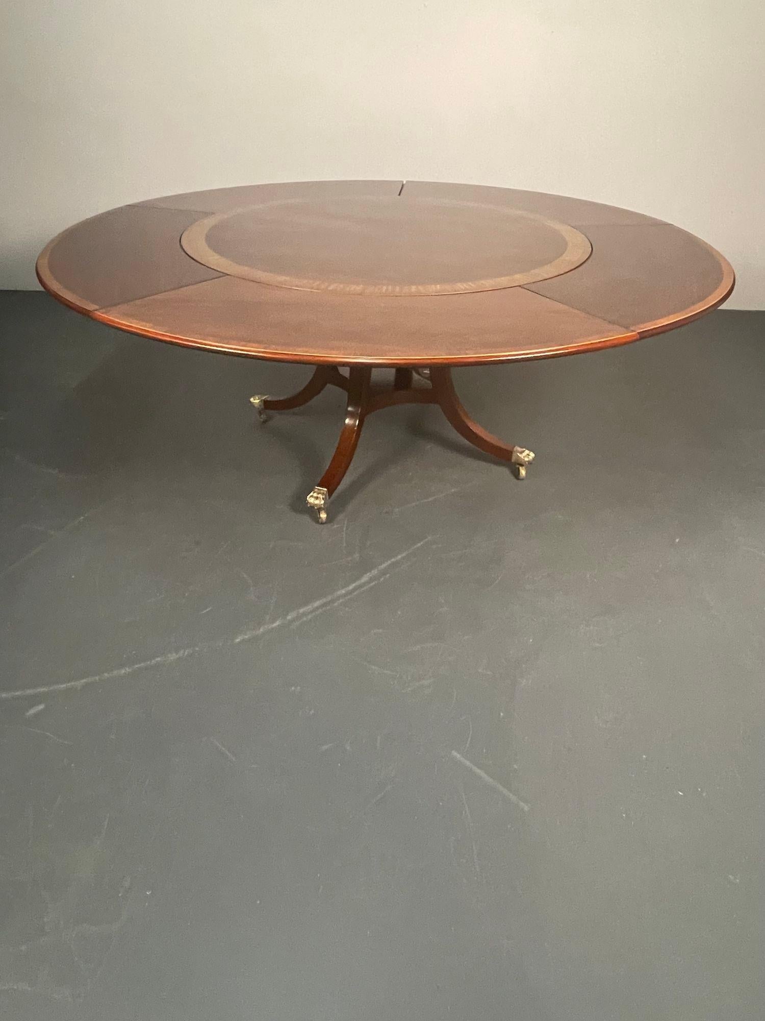 20th Century Georgian Style Mahogany Banded Center or Dining Table by William Tillman