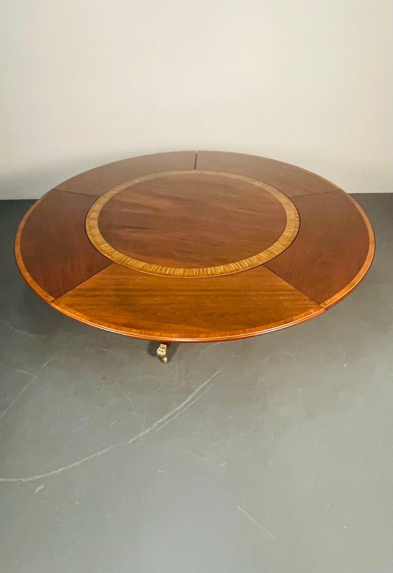 Georgian Style Mahogany Banded Center or Dining Table by William Tillman 4