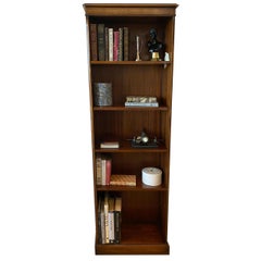 Georgian Style Mahogany Bookcase, English Adjustable Shelves with String Inlay