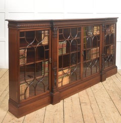 Georgian Style Mahogany Breakfront Glazed Bookcase