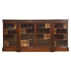 Georgian Style Mahogany Breakfront Glazed Bookcase