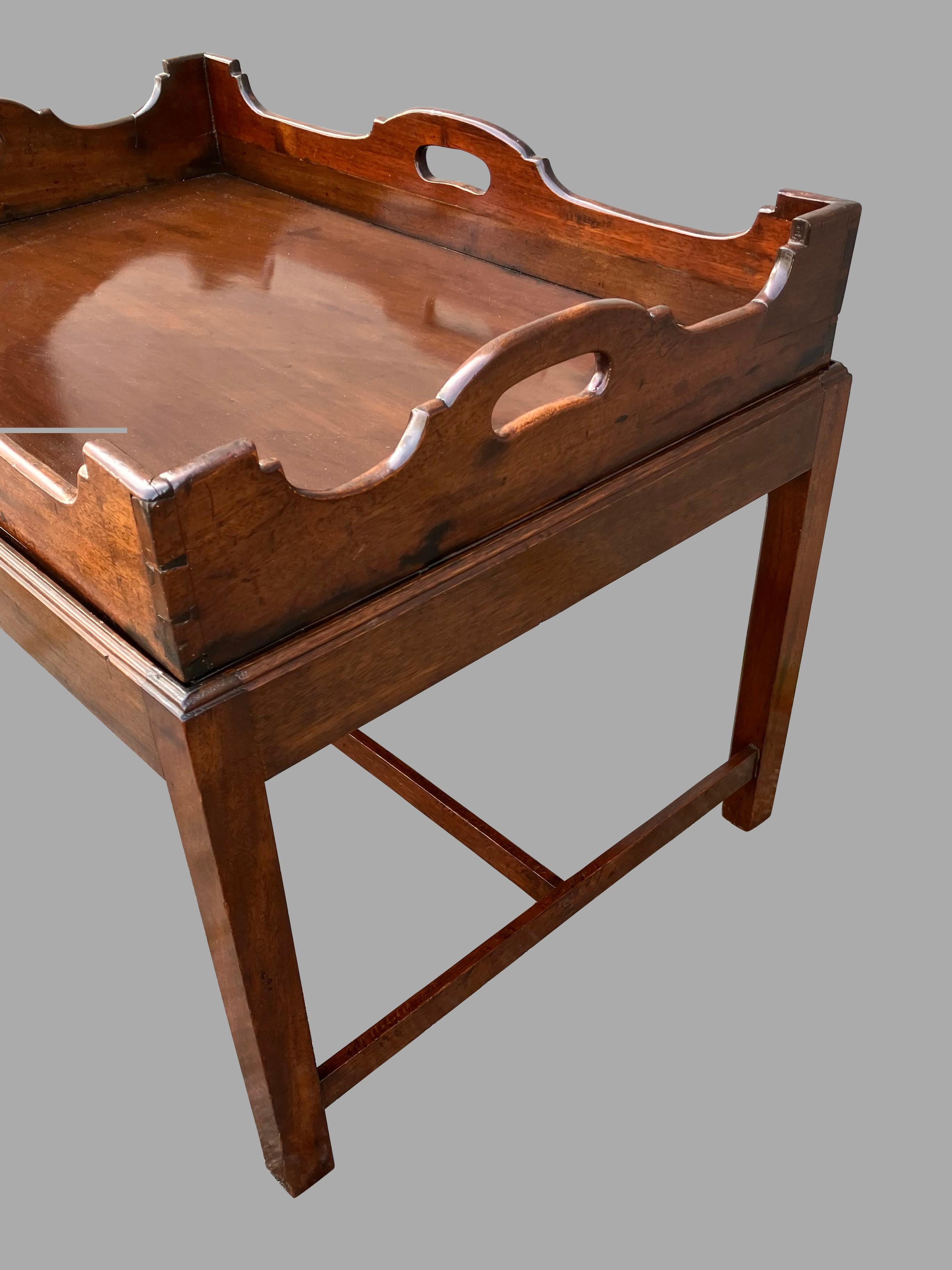 Georgian Style Mahogany Butlers Table on Later Custom Stand For Sale 1