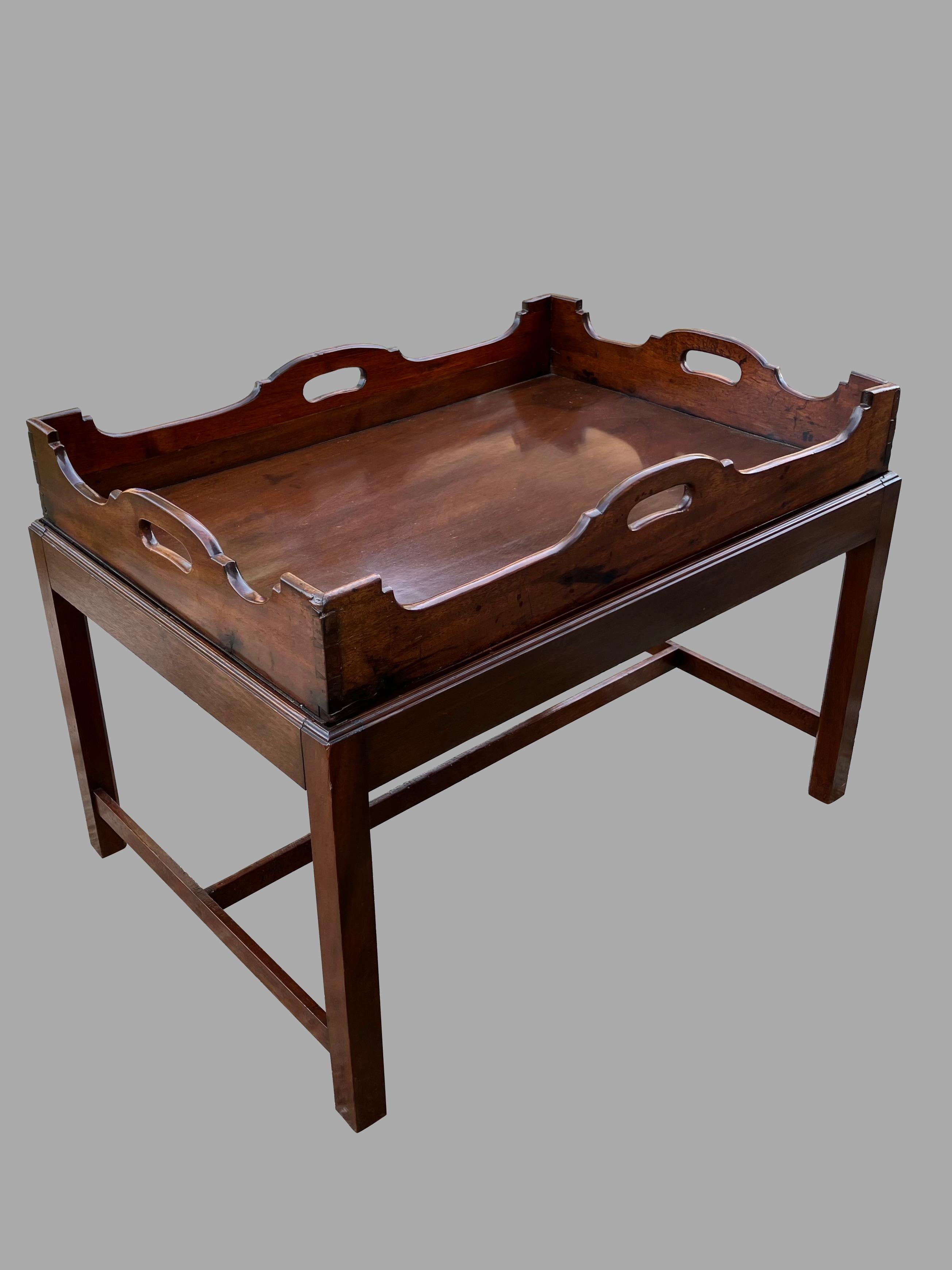 Georgian Style Mahogany Butlers Table on Later Custom Stand For Sale 3
