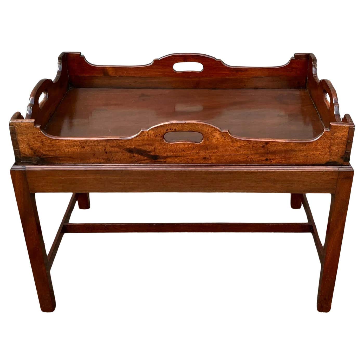 High Butler Table Georgian Style Mahogany Butlers Table on Later Custom Stand For Sale at ...