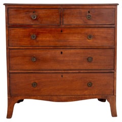 Antique Georgian Style Mahogany Chest of 5 Drawers