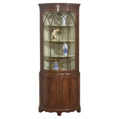 Georgian-Style Mahogany Corner Display Cabinet with Astragal Glazed Door