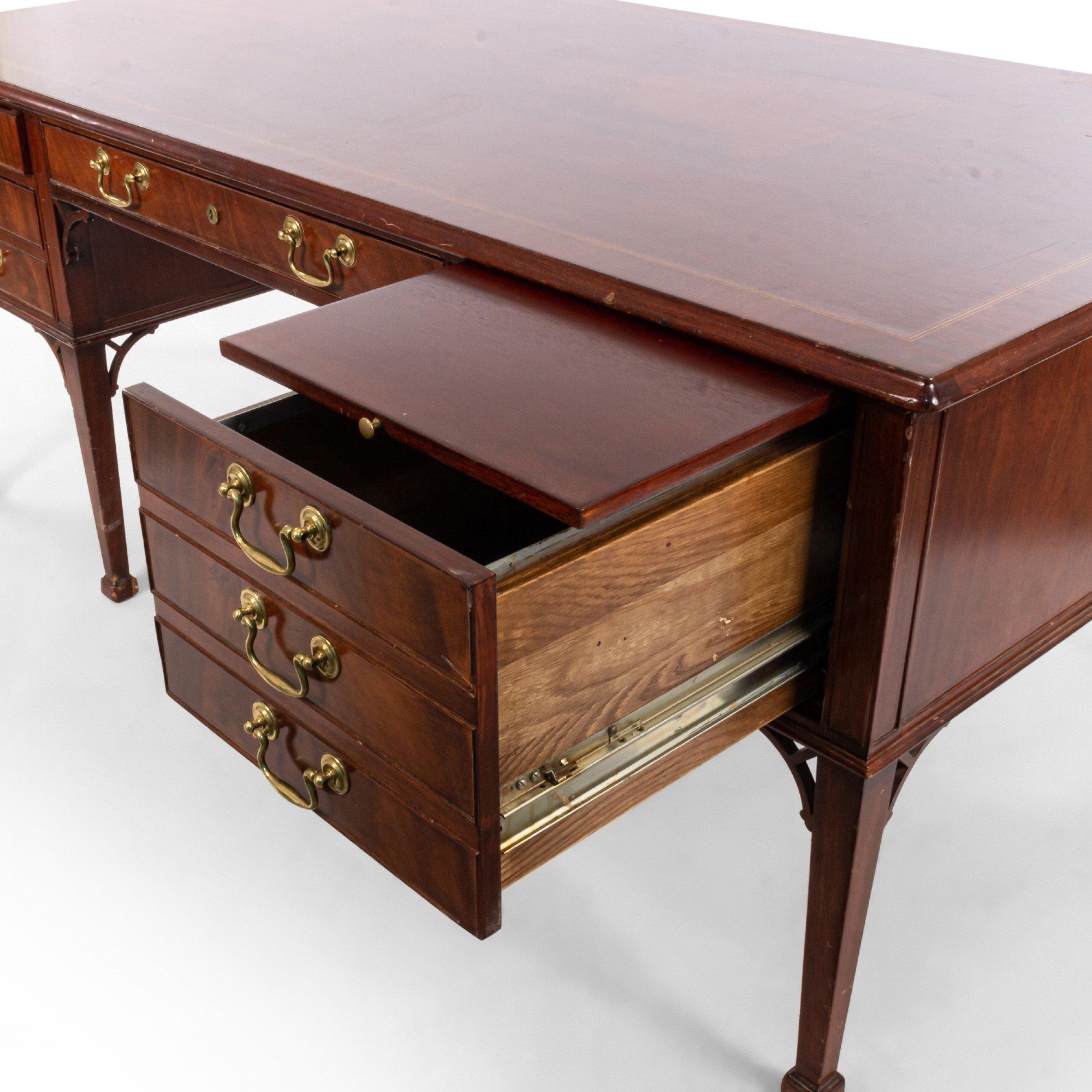 Inlay Georgian Style Mahogany Desk