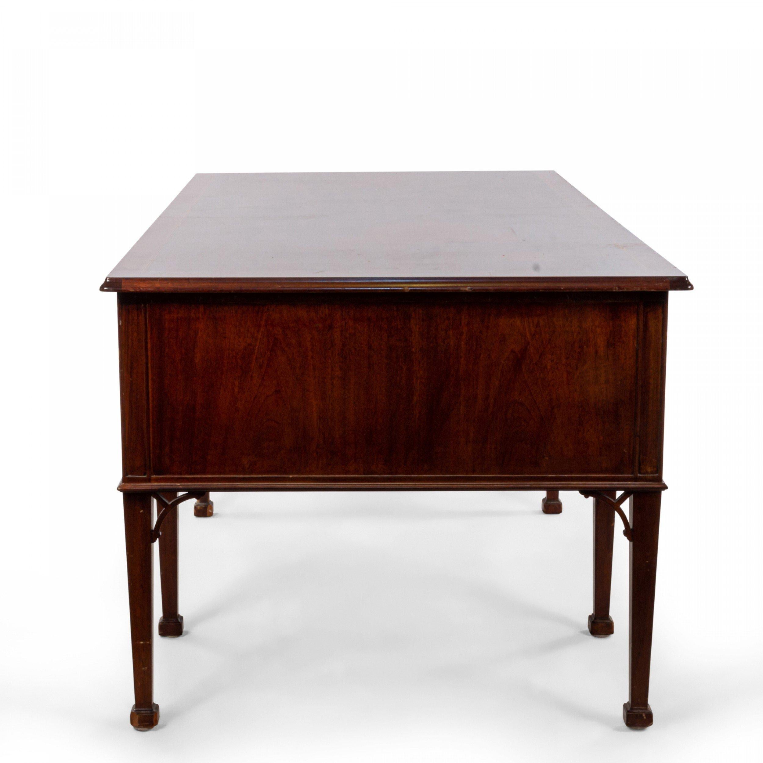 Brass Georgian Style Mahogany Desk