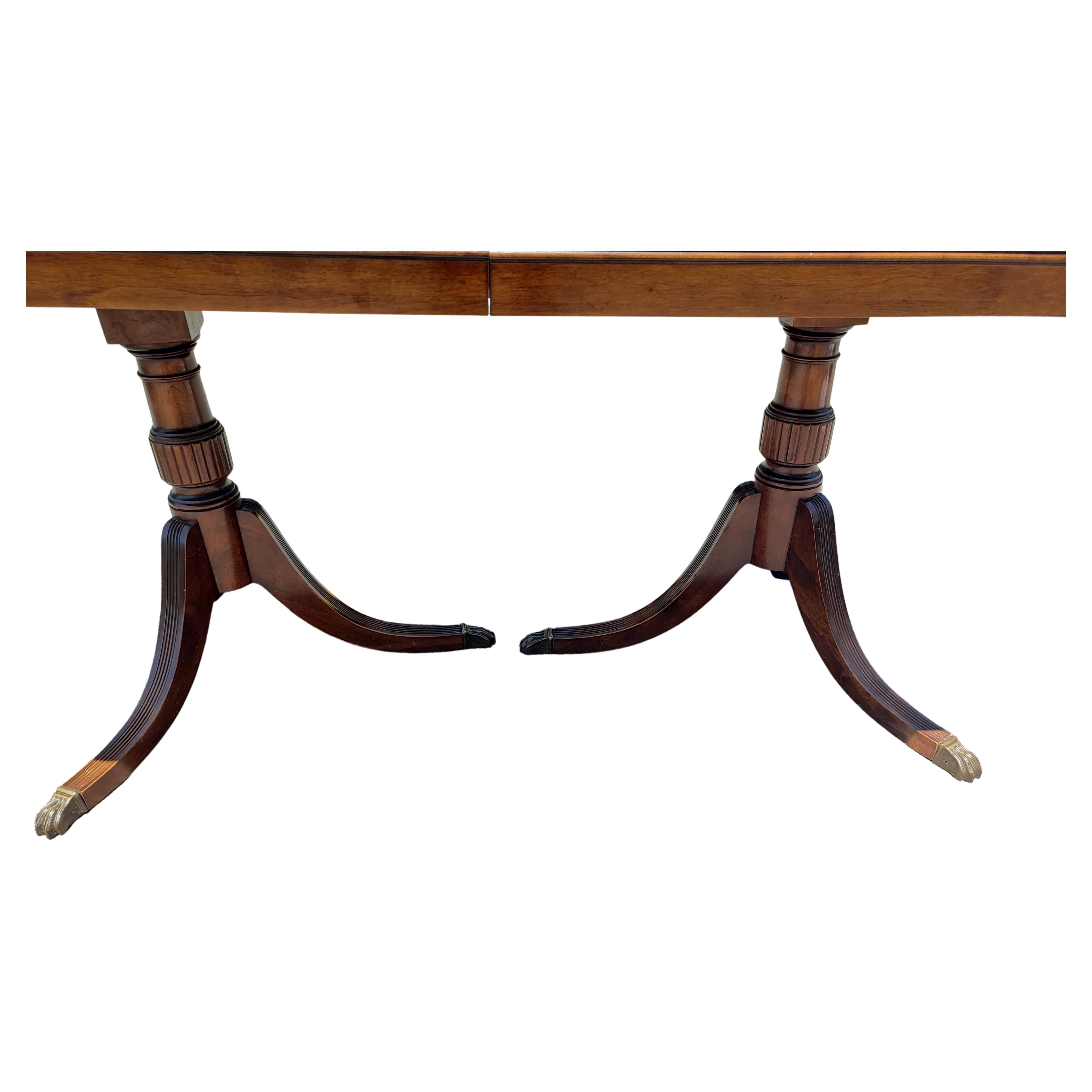 double pedestal mahogany dining table
