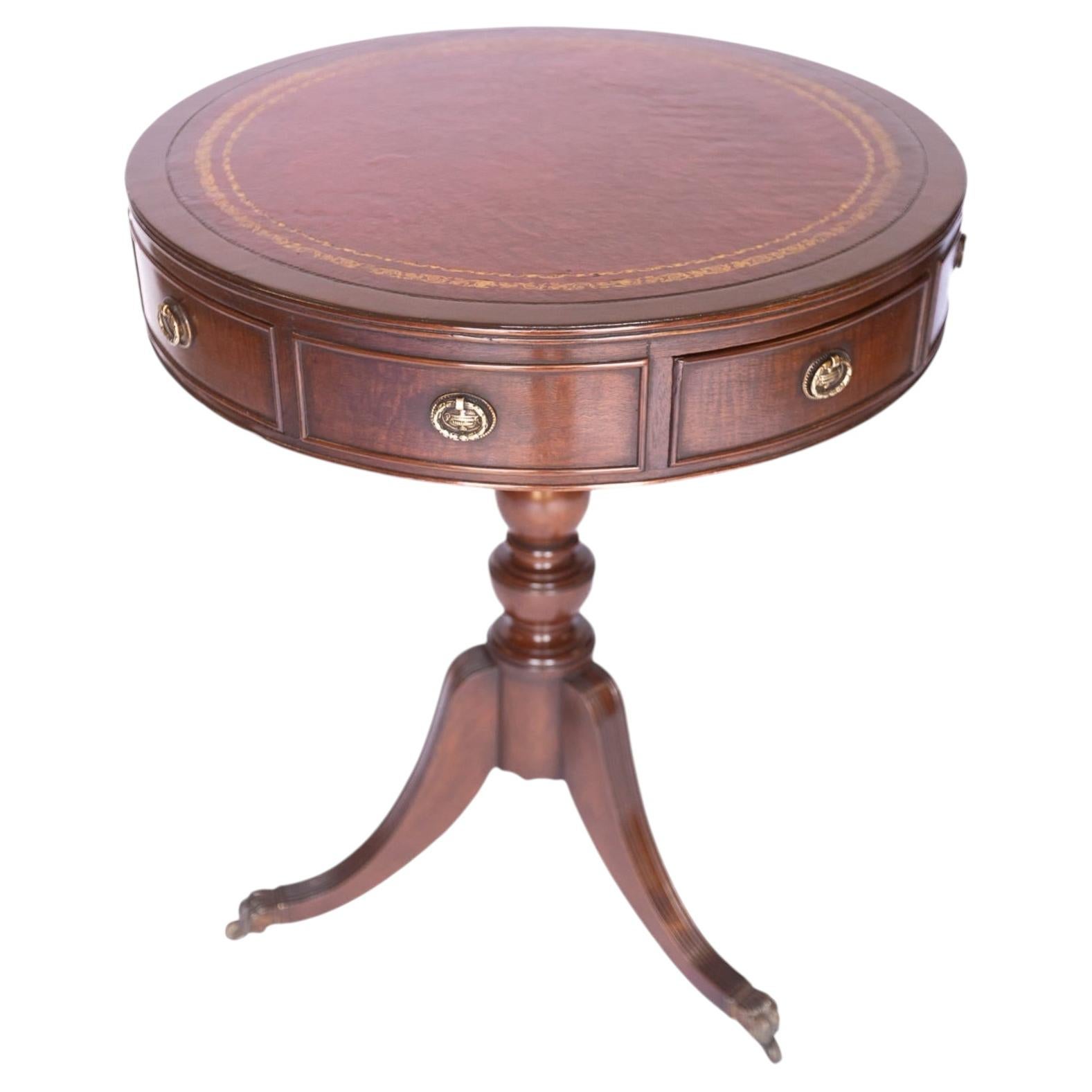 Table à tambour en acajou de style géorgien