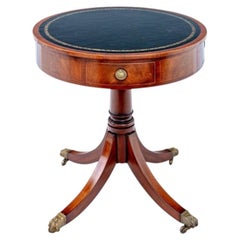 Georgian Style Mahogany Leather Top Drum Table