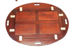 Georgian Style Mahogany Oval Butlers Tray On Stand