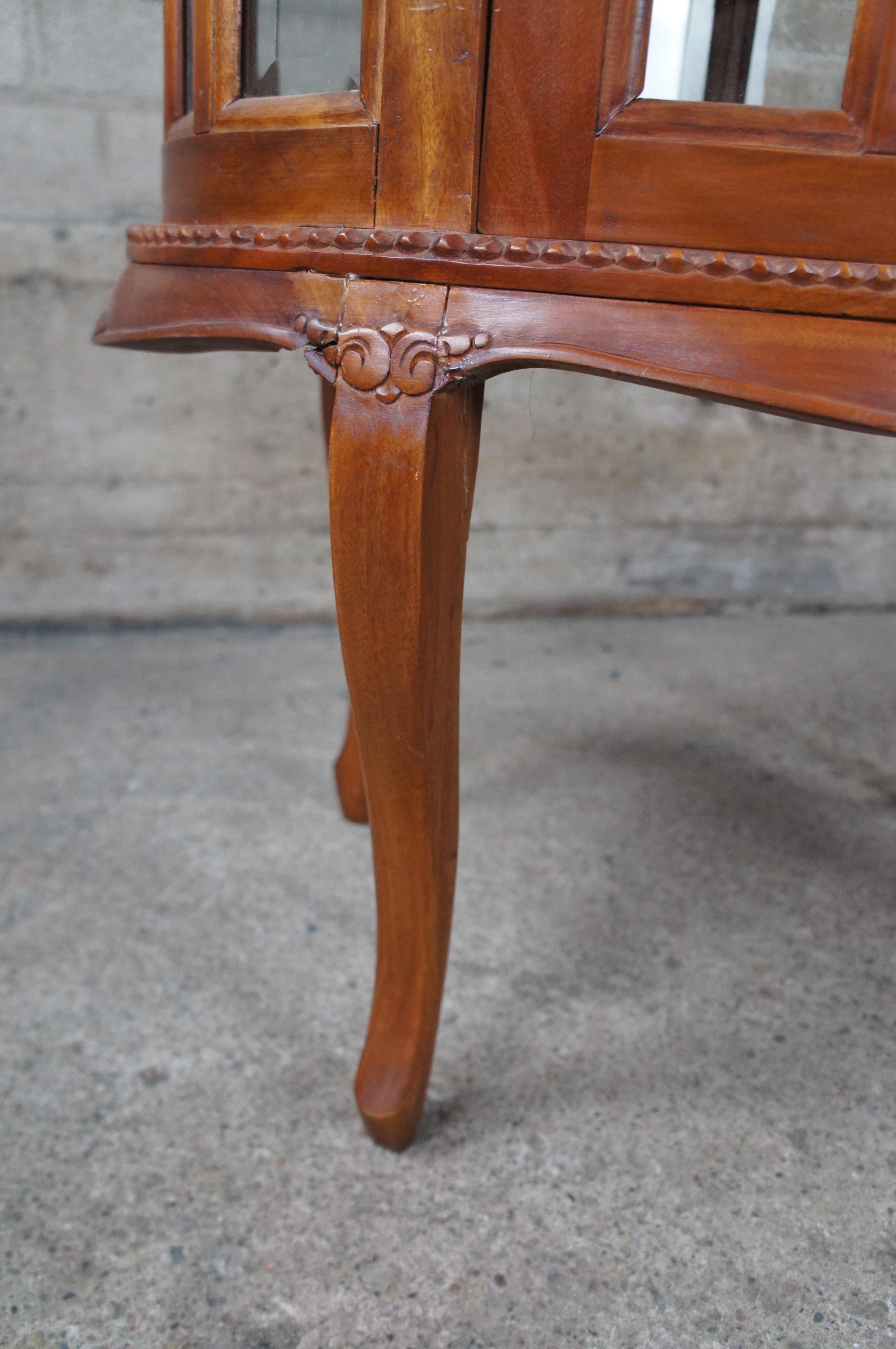 Georgian Style Mahogany Tea Chocolate Table Curio Vitrine Display Cabinet Tray 5