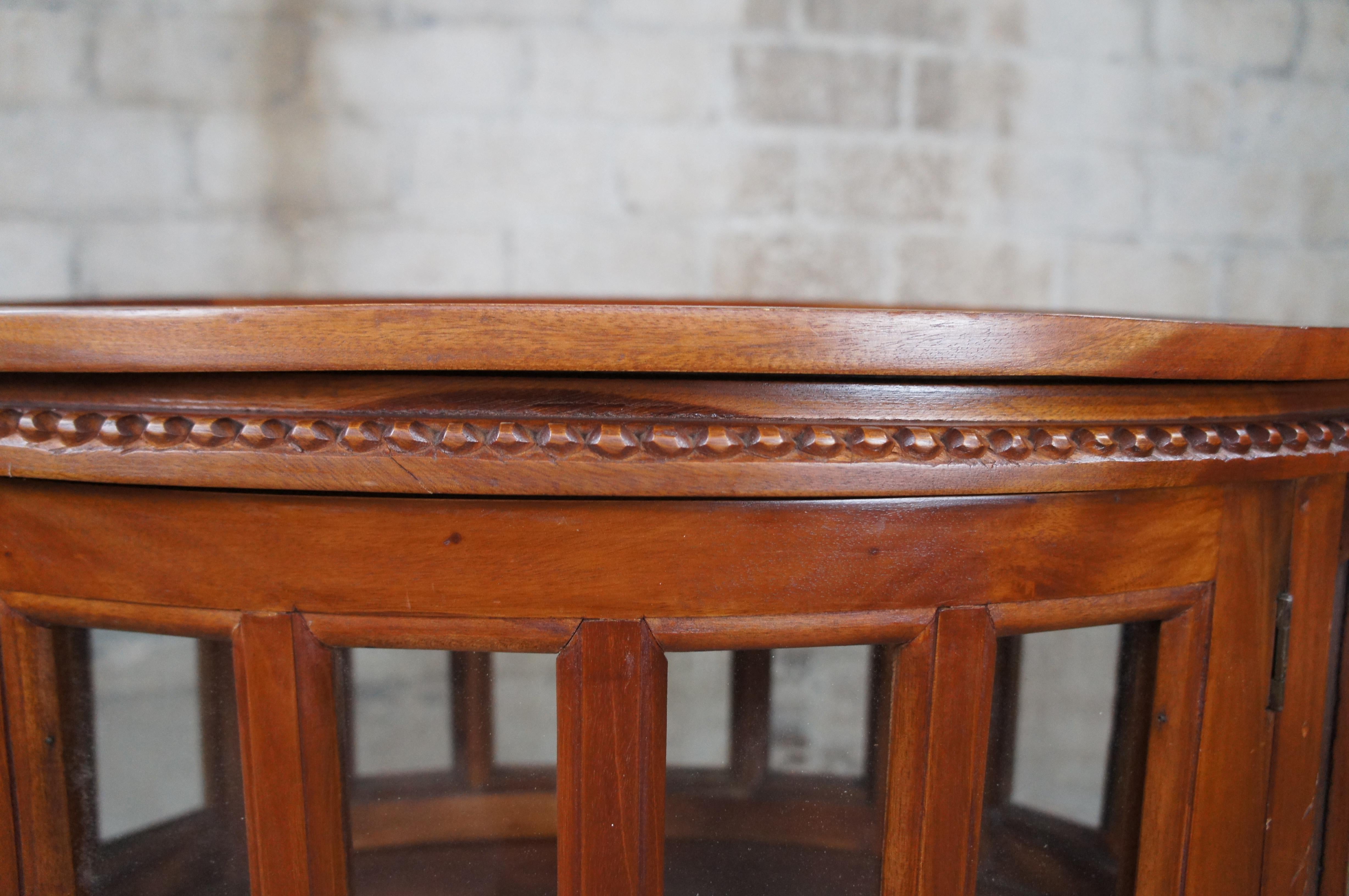 Georgian Style Mahogany Tea Chocolate Table Curio Vitrine Display Cabinet Tray 6