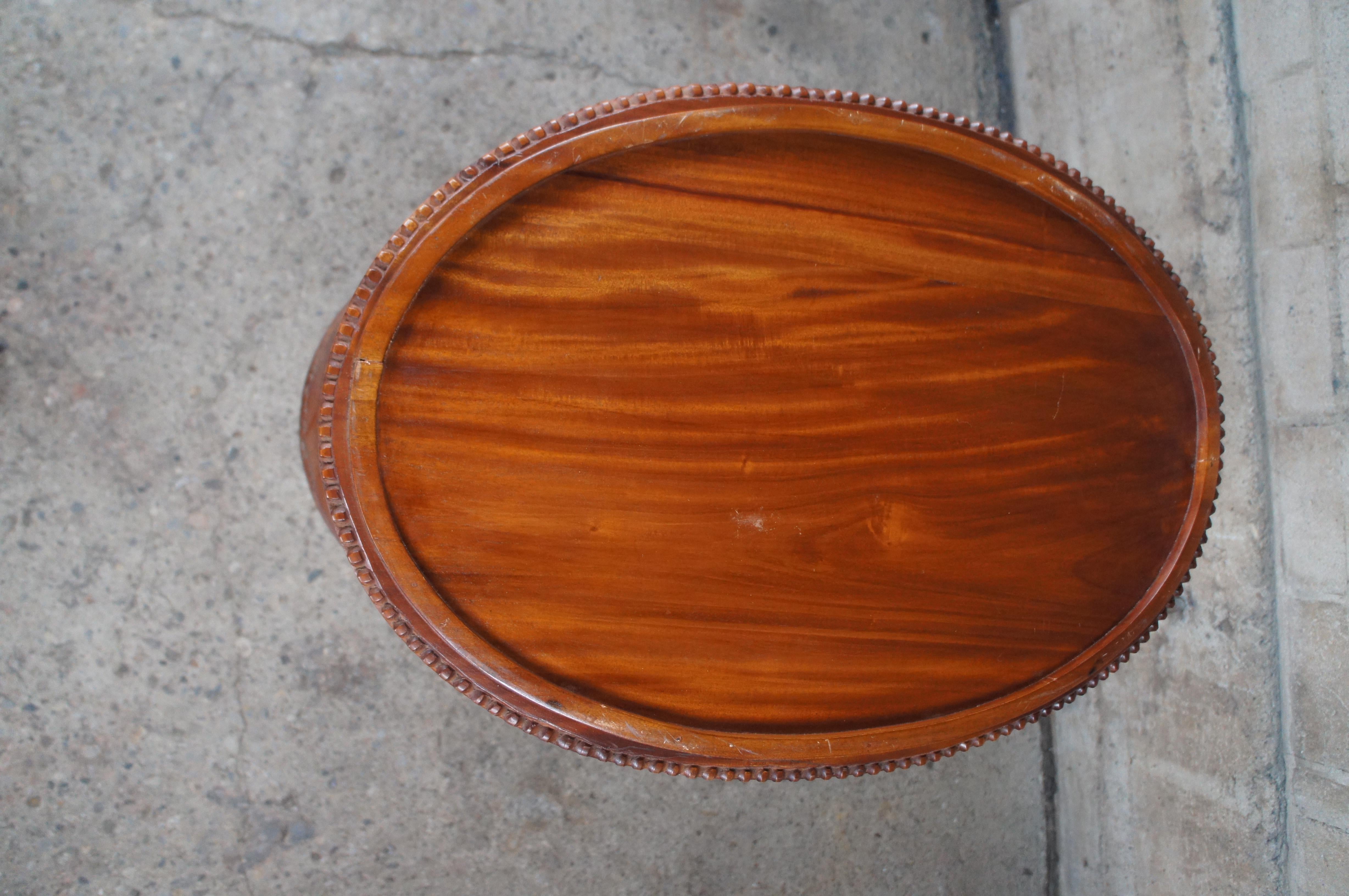 Glass Georgian Style Mahogany Tea Chocolate Table Curio Vitrine Display Cabinet Tray