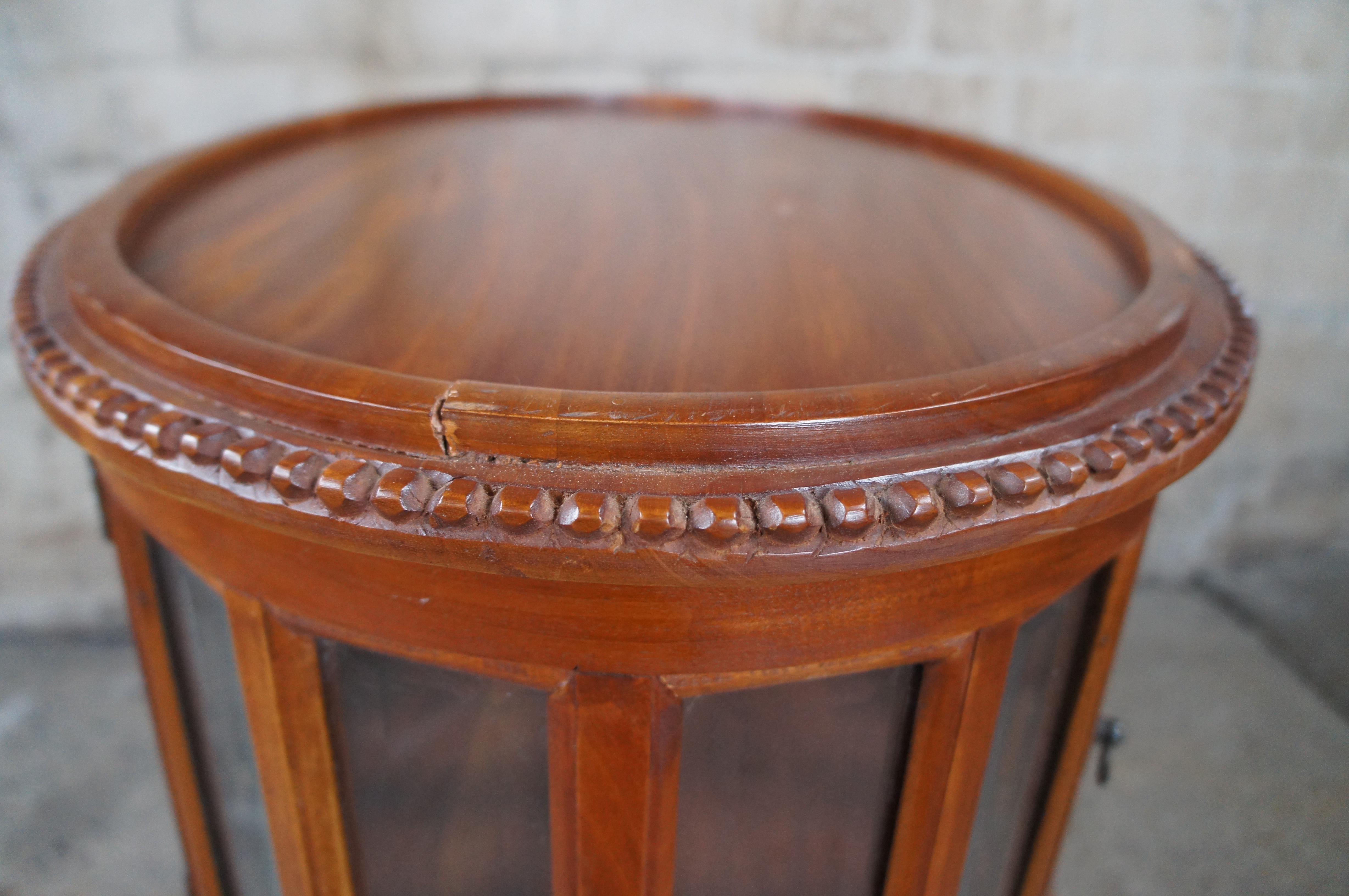 Georgian Style Mahogany Tea Chocolate Table Curio Vitrine Display Cabinet Tray 1