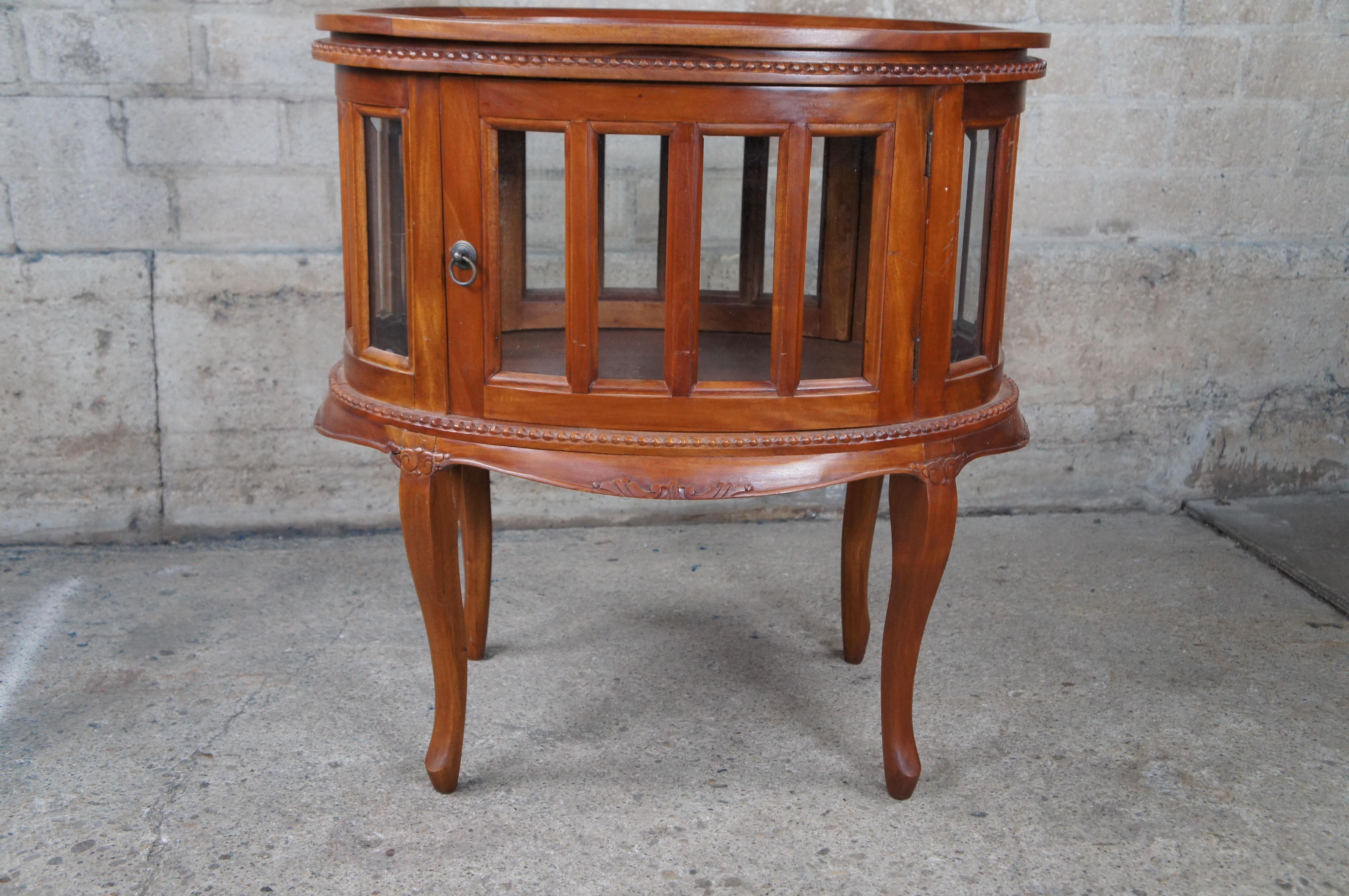 Georgian Style Mahogany Tea Chocolate Table Curio Vitrine Display Cabinet Tray 2