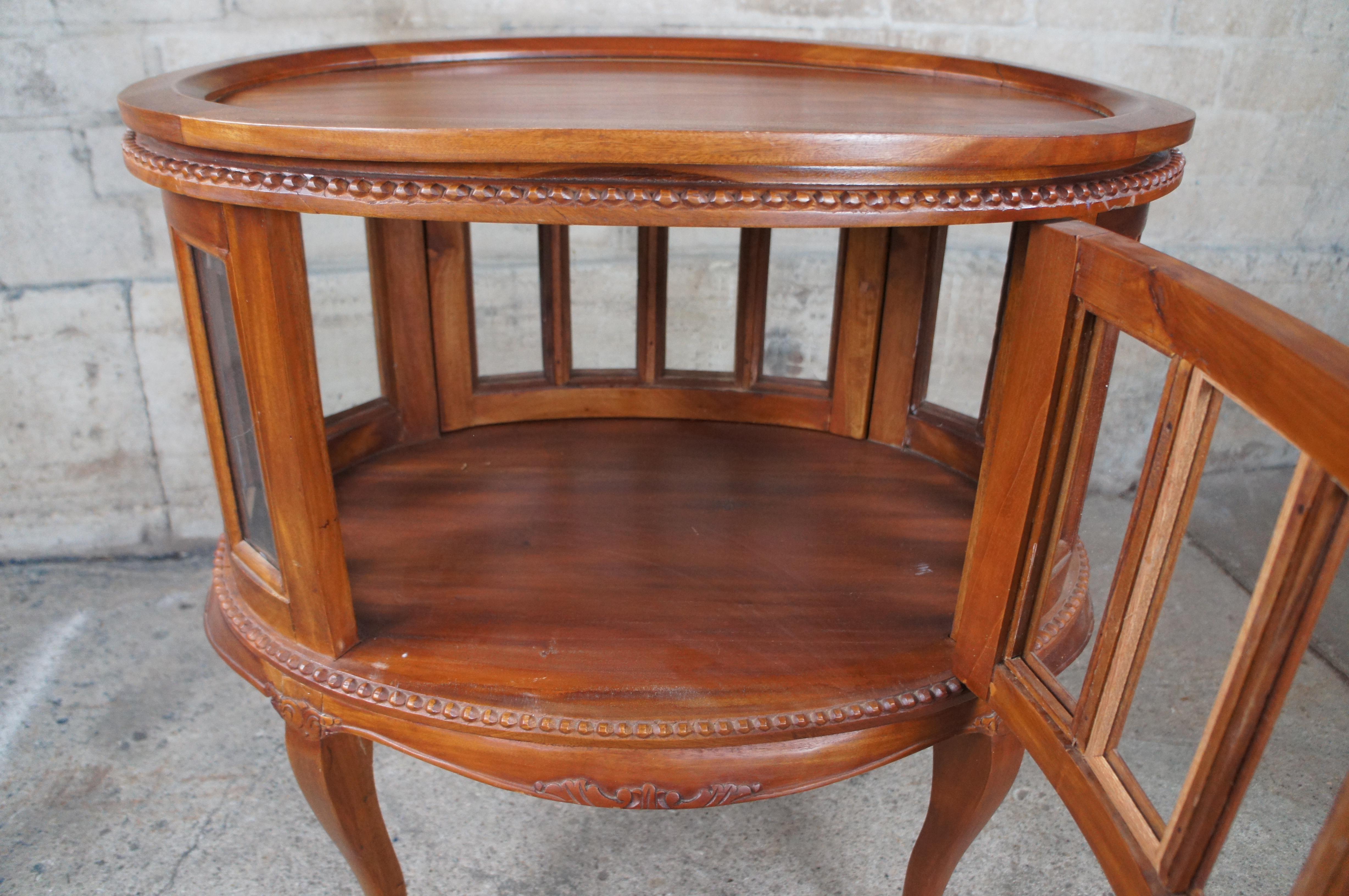 Georgian Style Mahogany Tea Chocolate Table Curio Vitrine Display Cabinet Tray 3