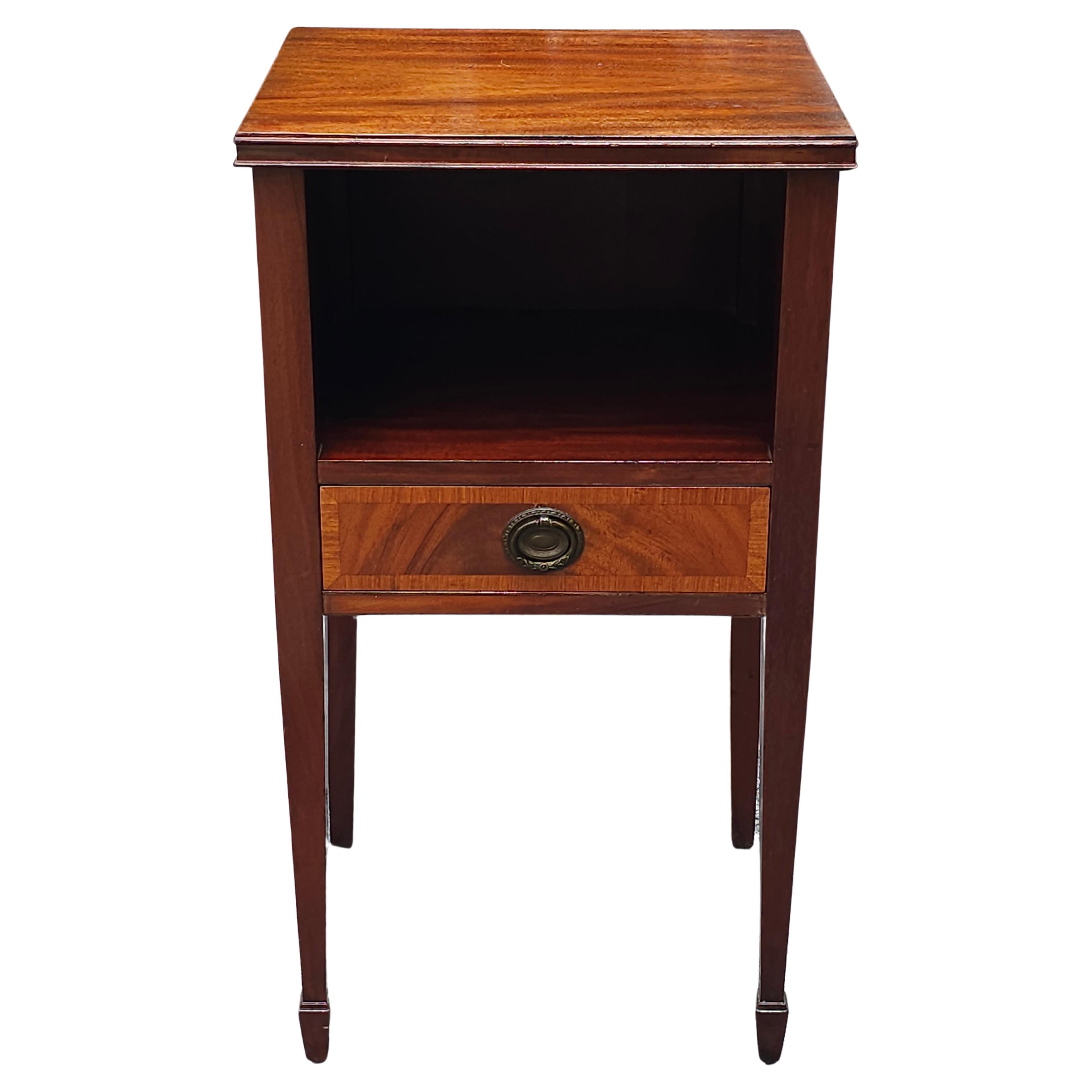 Georgian Style Mahogany Two-Tier Single Drawer BedSide Table