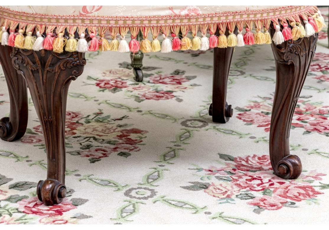 Georgian Style Mahogany Upholstered Bench For Sale 3